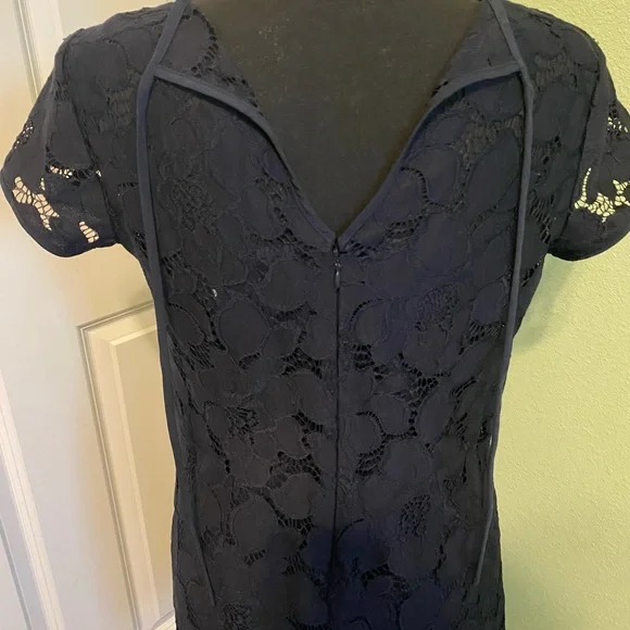 LOFT Navy Lace Mini Dress - Picture 6 of 9